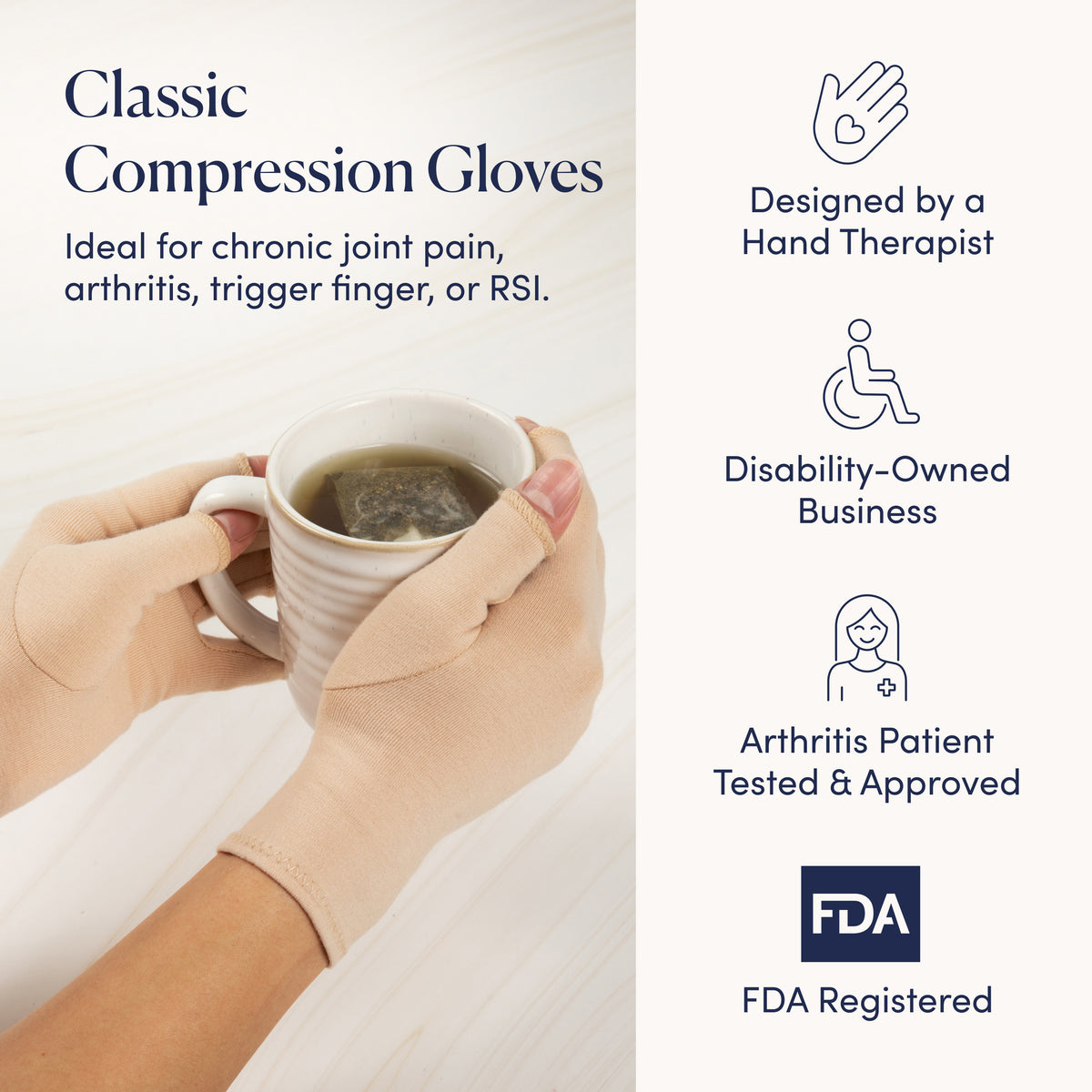Compression Gloves: Relief From Arthritis - Classic Style