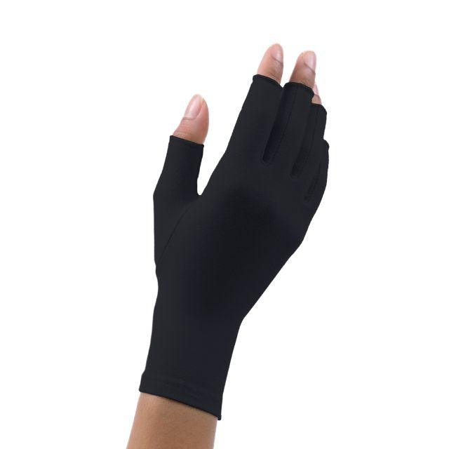 Black Compression Gloves in hands.