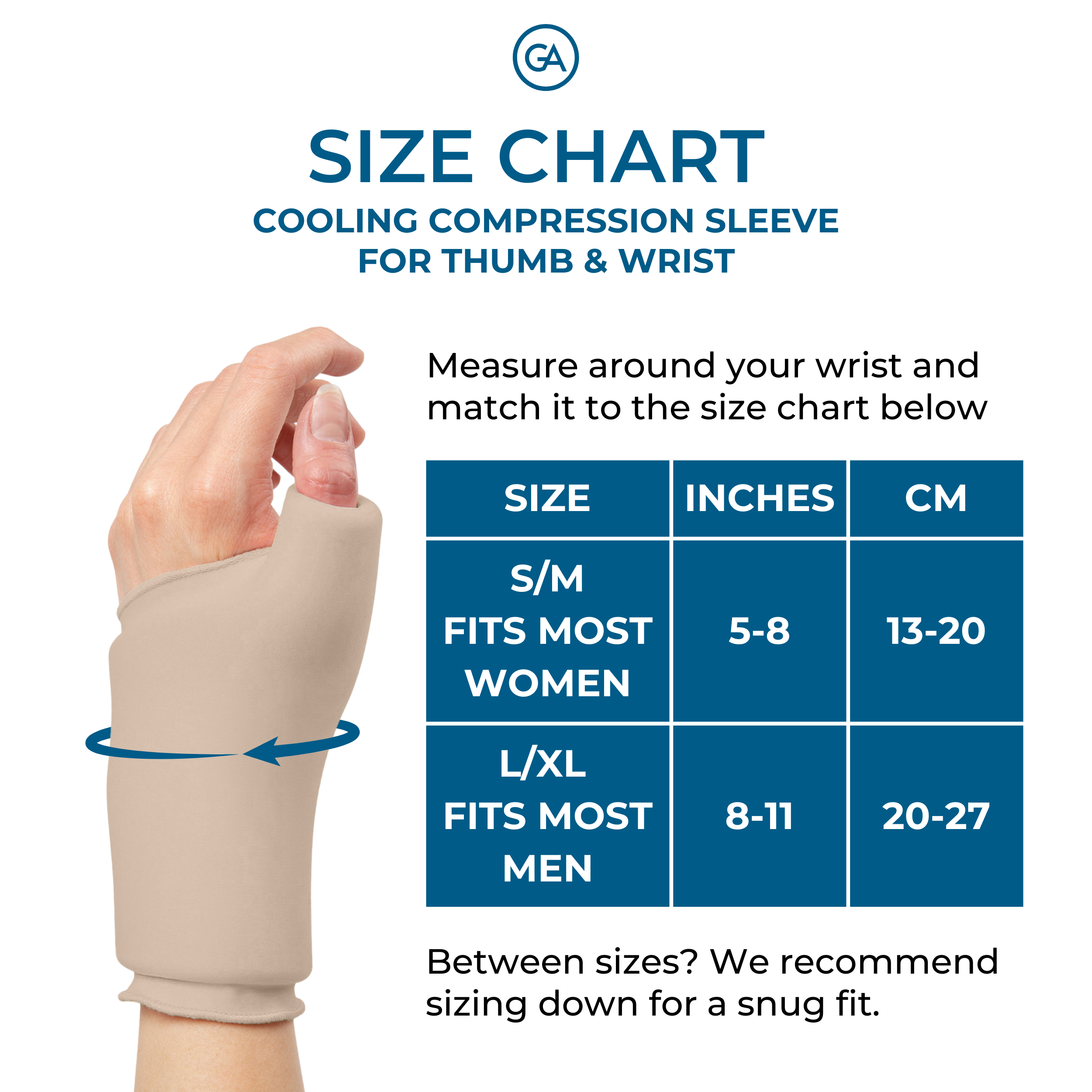 Cooling Compression Sleeve For Thumb and Wrist