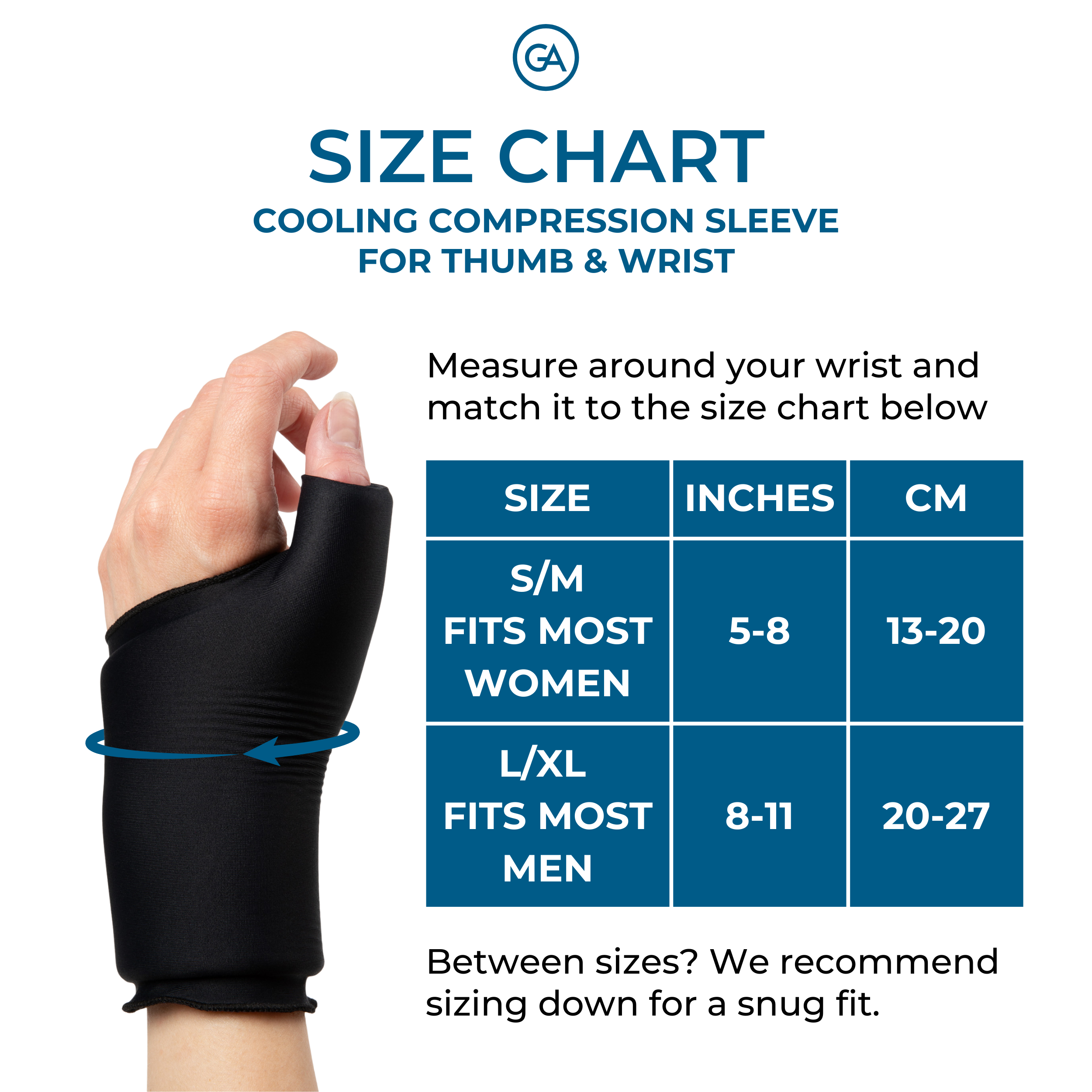 Cooling Compression Sleeve For Thumb and Wrist