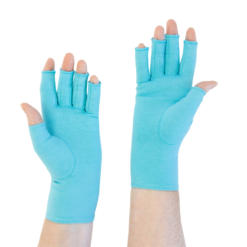Classic Compression Gloves: Aqua Blue, Coral Pink & Dusky Lilac