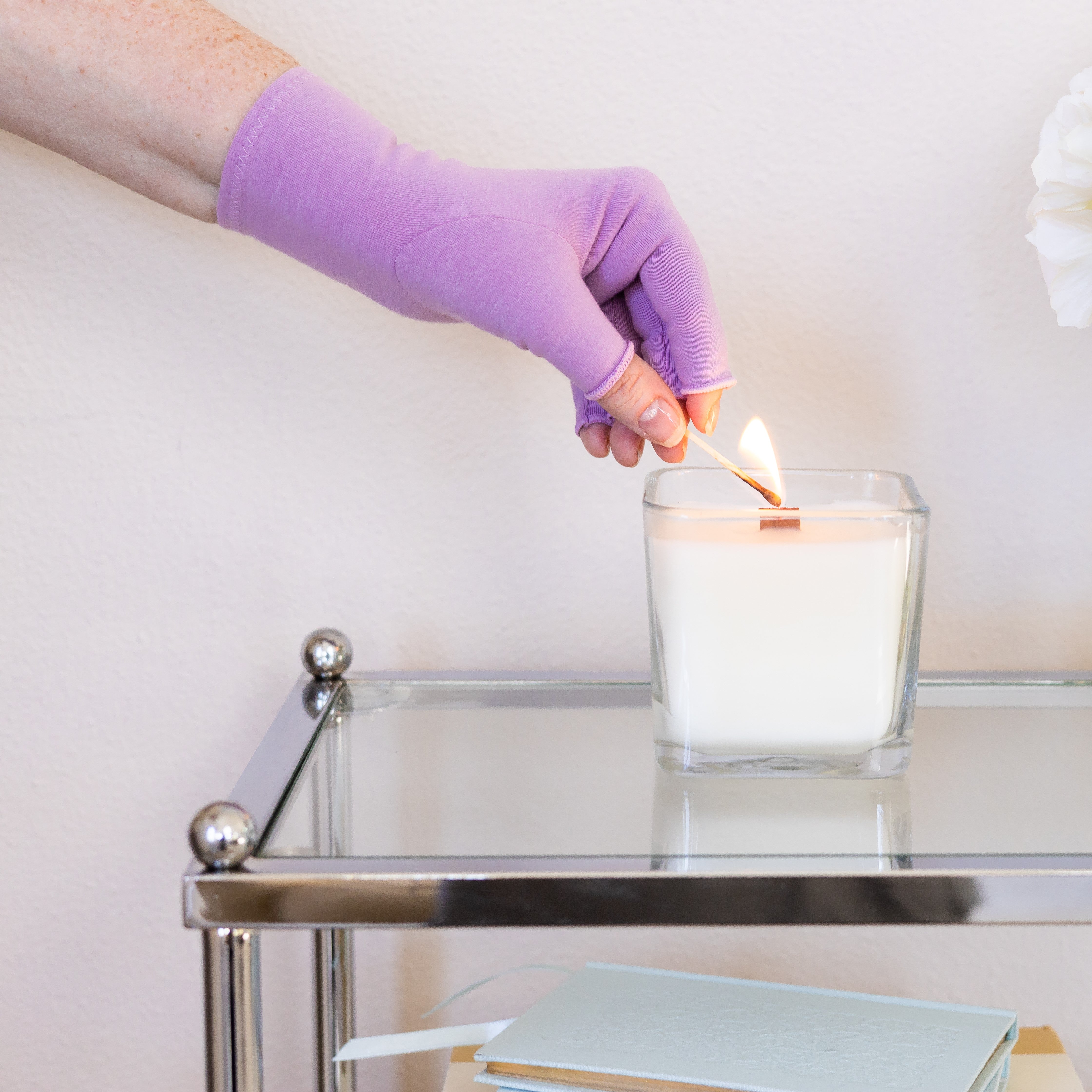 Classic Compression Gloves: Aqua Blue, Coral Pink & Dusky Lilac