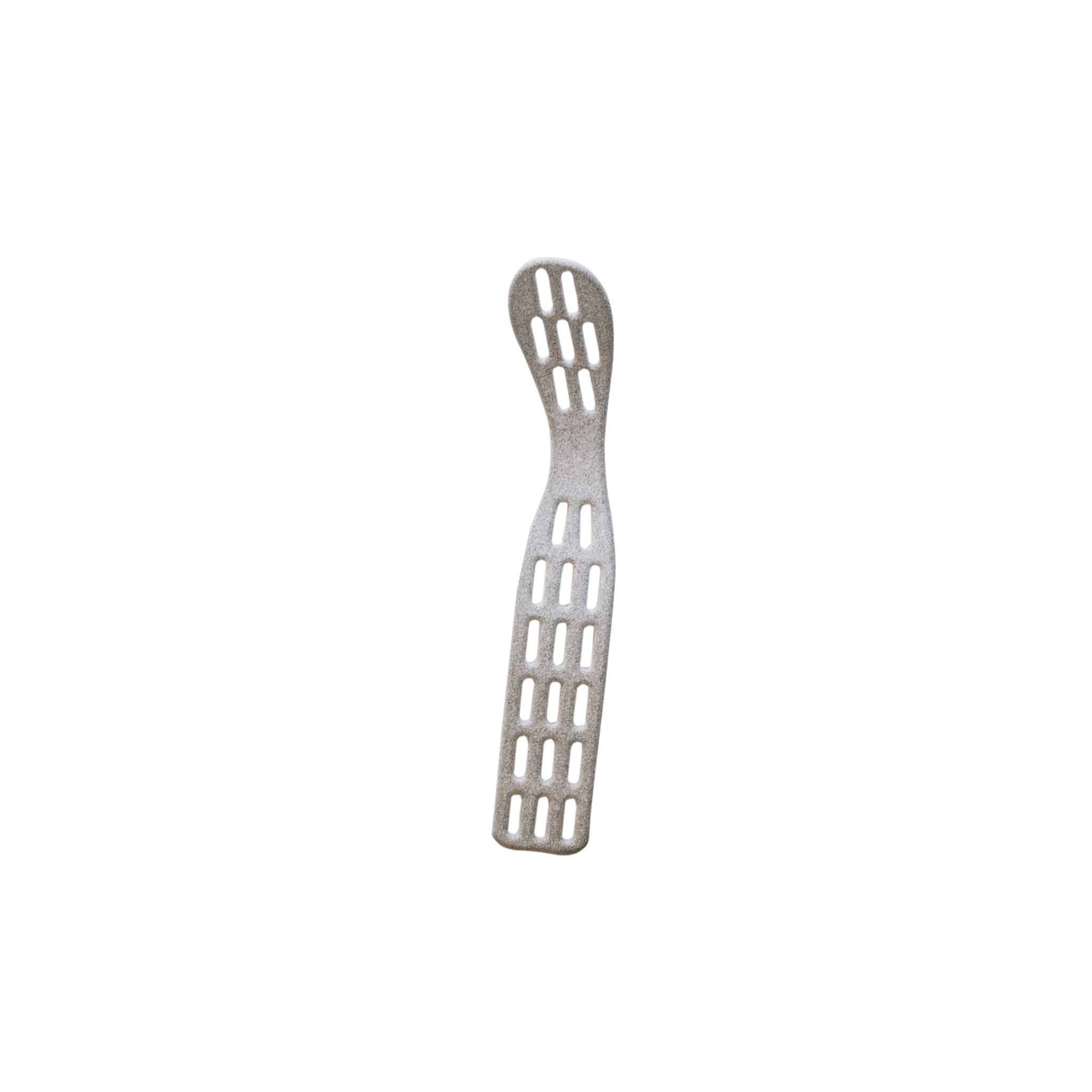 A gray perforated lightweight wrist splint ergonomically curved for women with carpal tunnel syndrome and arthritis. 